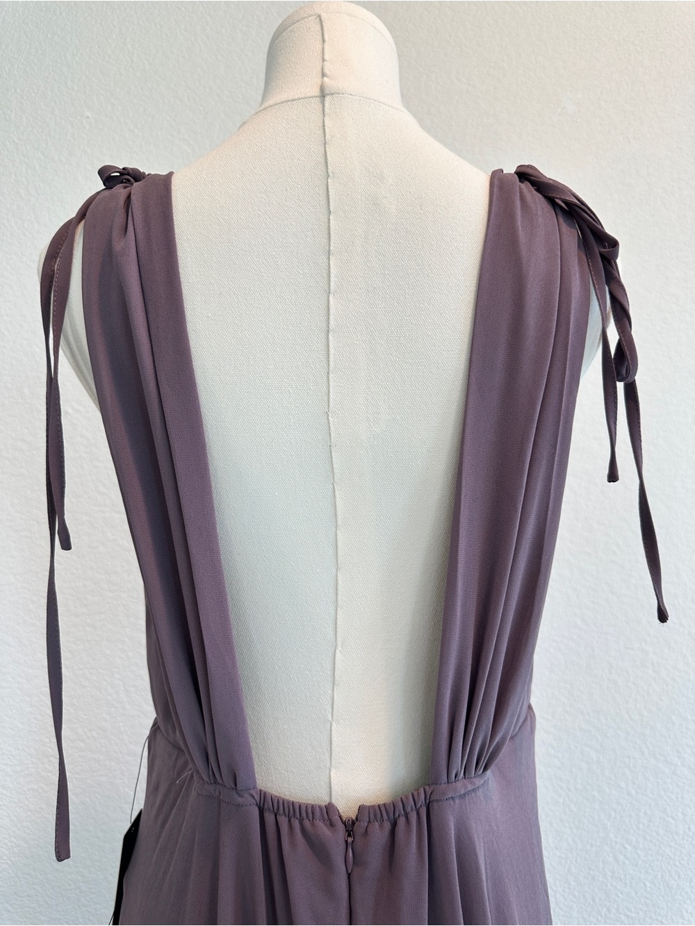 Lulus NWT Dusty Mauve Maxi Dress XL Open Back Tie Shoulder Formal Gown - Picture 5 of 5